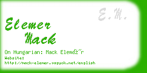 elemer mack business card